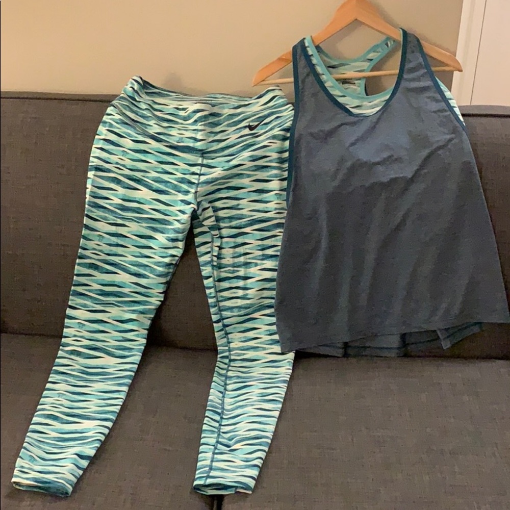 Nike full pant matching top with built in lrg